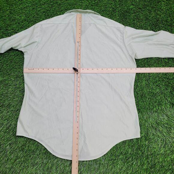 Vintage 90s Arrow Kent MOD Button Shirt XL 23x31 Mint Green - Picture 3 of 14